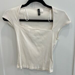 h&M divided square neck cropped tee